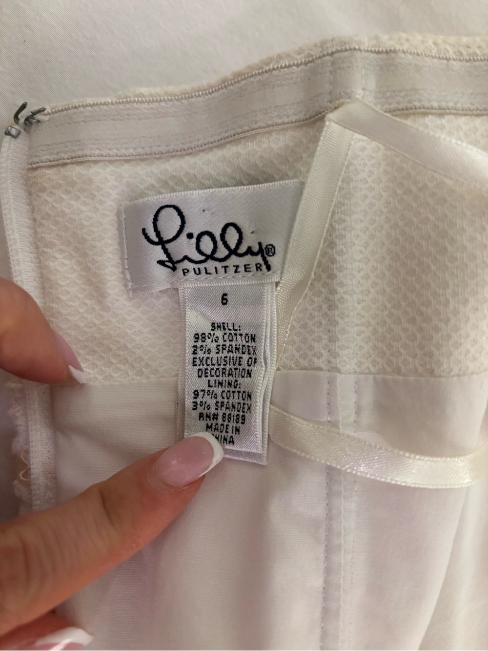 ๐ผ Vintage Lilly Pulitzer White Daisy Eyelet Strapless Dress - Picture 5 of 5